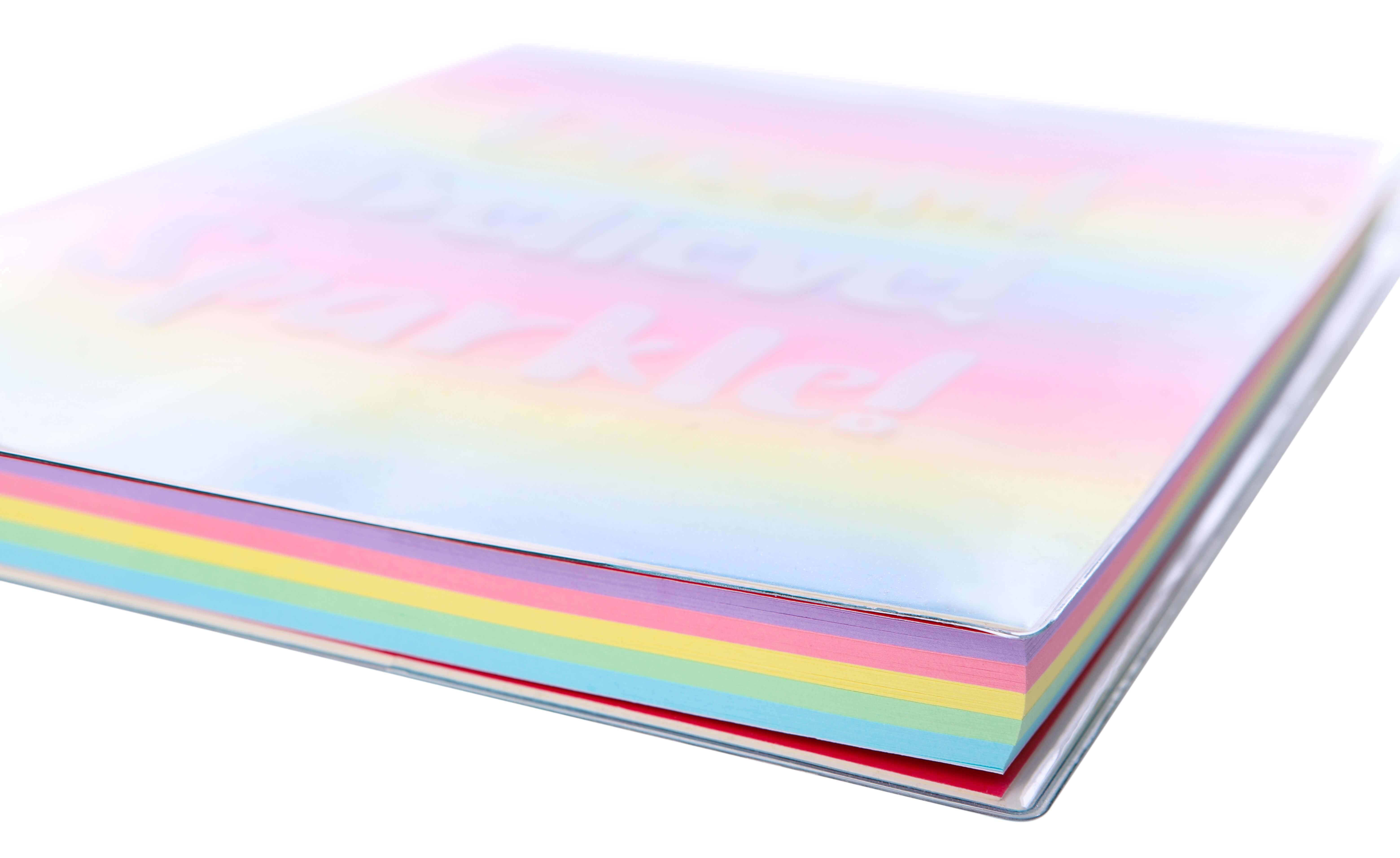 Birthday GirlZone Glitter Rainbow Notebook and Pom Pom Pen Gift Set for Girls 